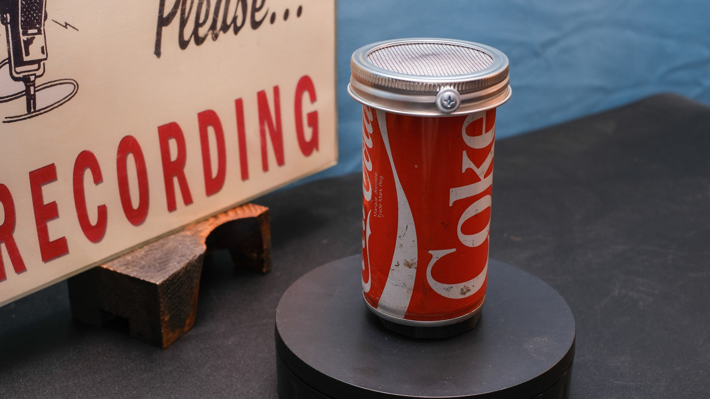 Lo Fi Soda Can Microphone - 1970s Toronto Canadian Coca Cola