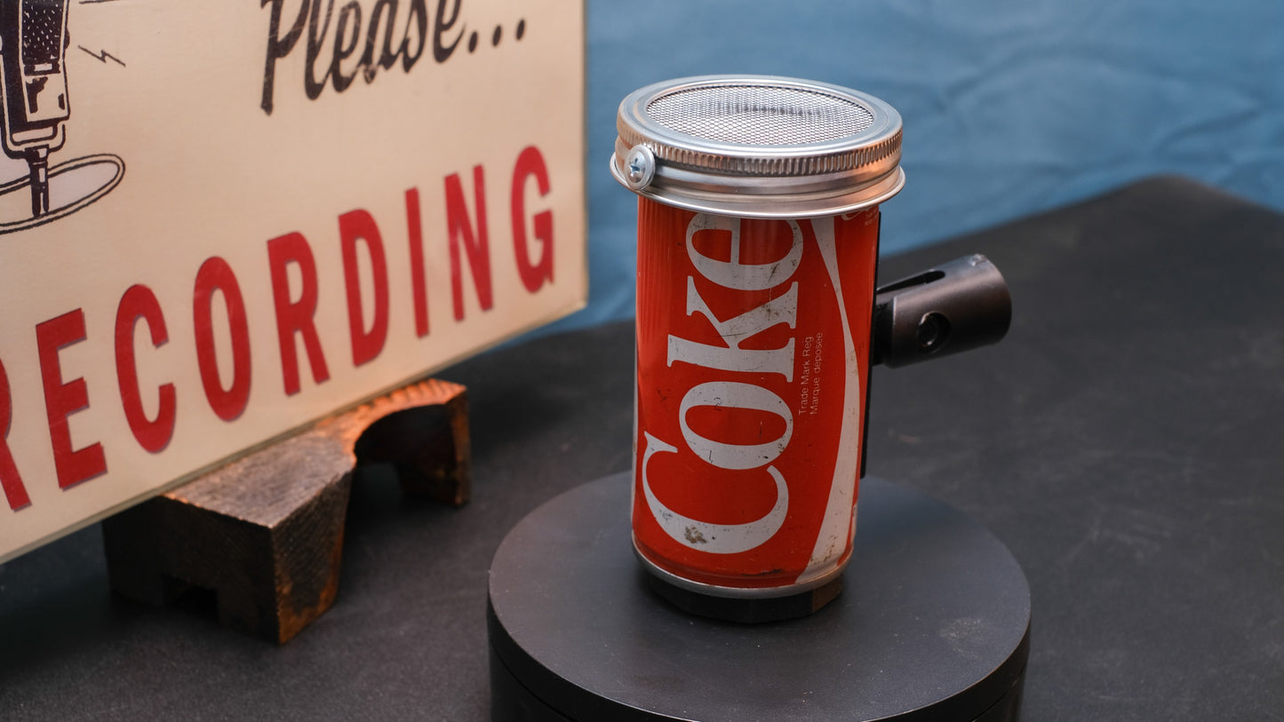 Lo Fi Soda Can Microphone - 1970s Toronto Canadian Coca Cola
