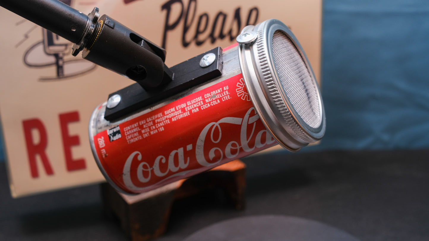 Lo Fi Soda Can Microphone - 1970s Toronto Canadian Coca Cola