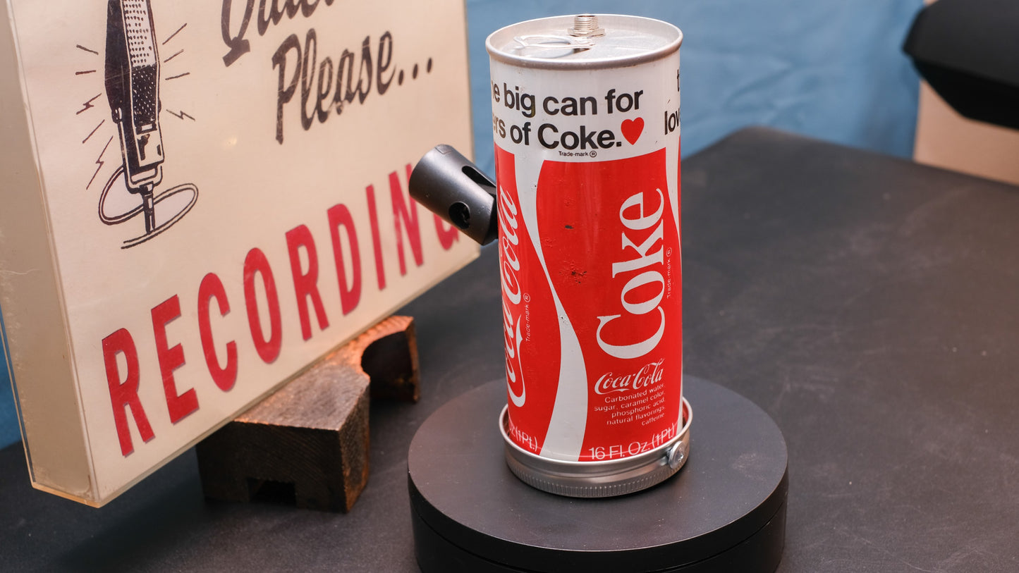 Lo Fi Soda Can Microphone - 1970s Tallboy Coca Cola