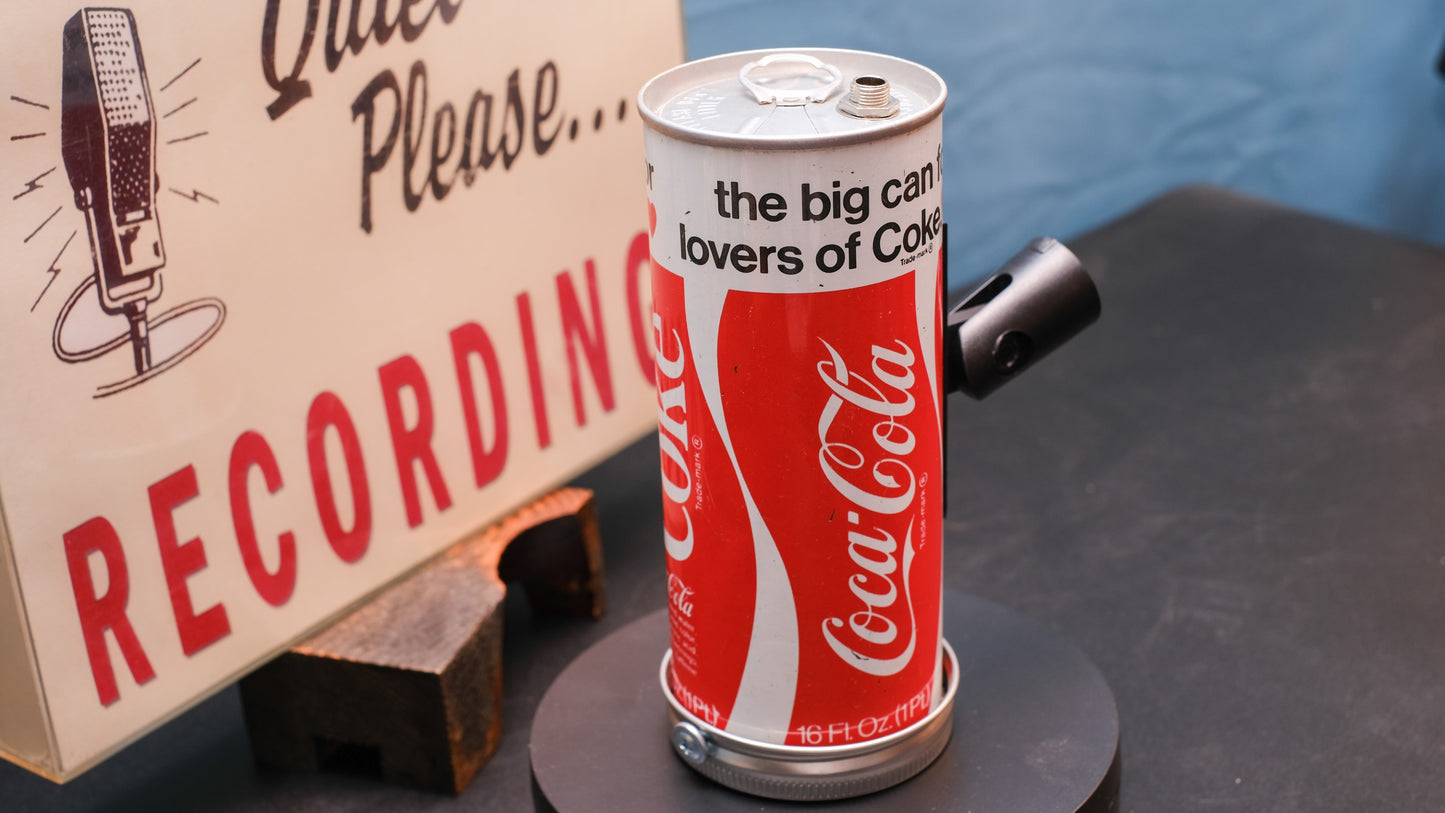 Lo Fi Soda Can Microphone - 1970s Tallboy Coca Cola