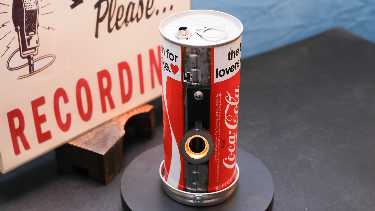 Lo Fi Soda Can Microphone - 1970s Tallboy Coca Cola