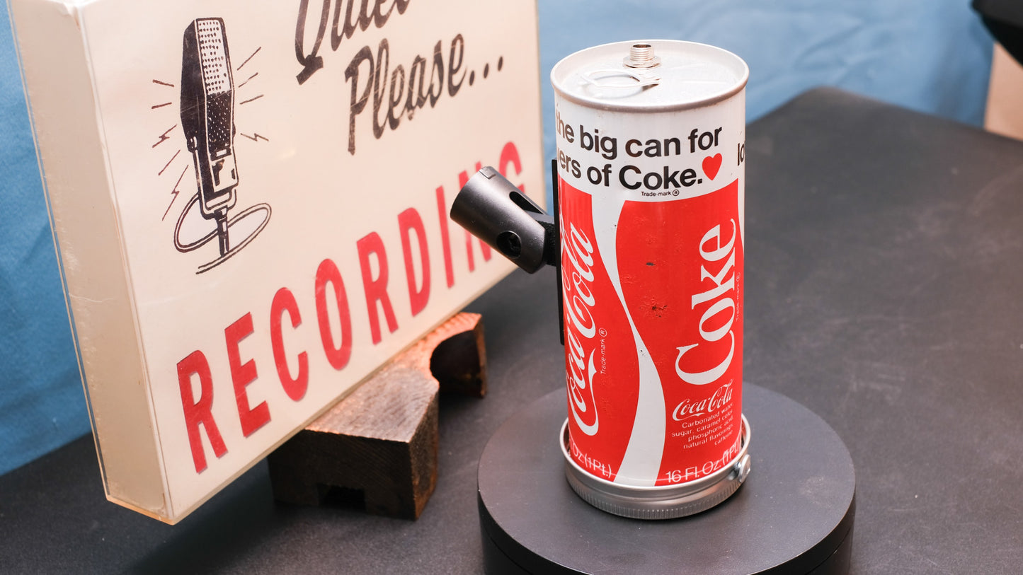 Lo Fi Soda Can Microphone - 1970s Tallboy Coca Cola