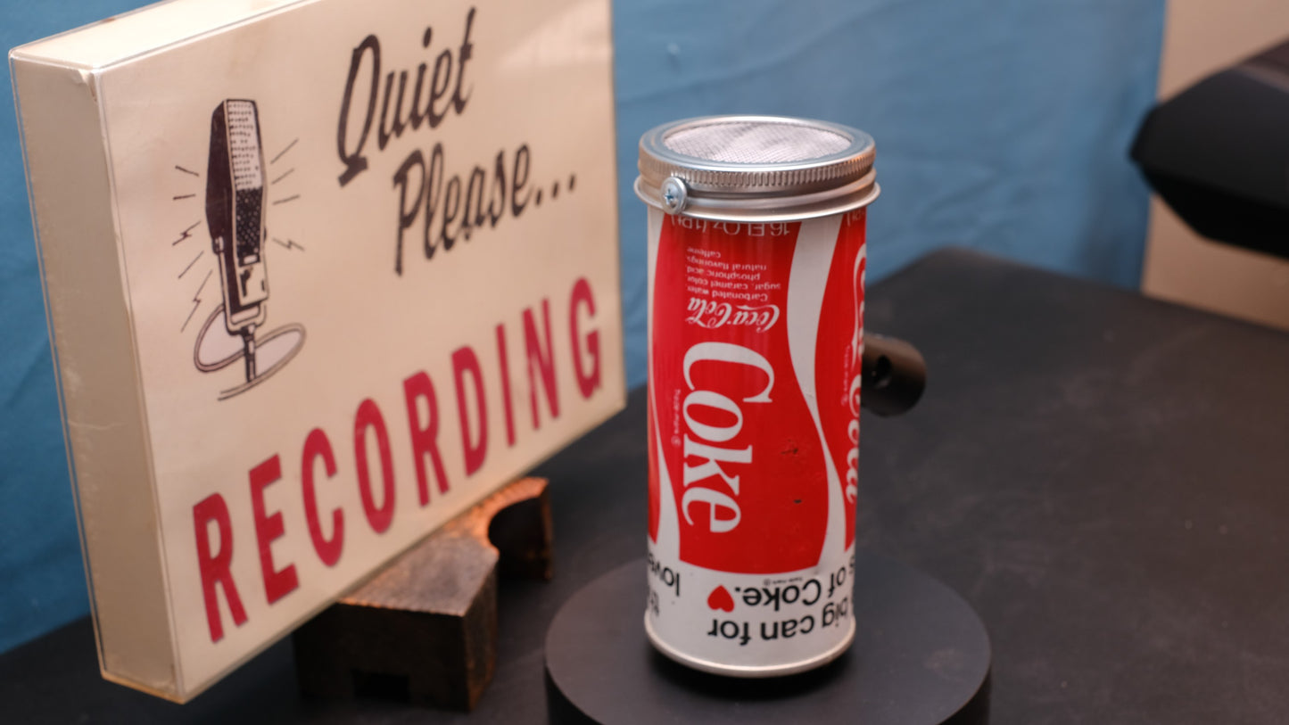 Lo Fi Soda Can Microphone - 1970s Tallboy Coca Cola