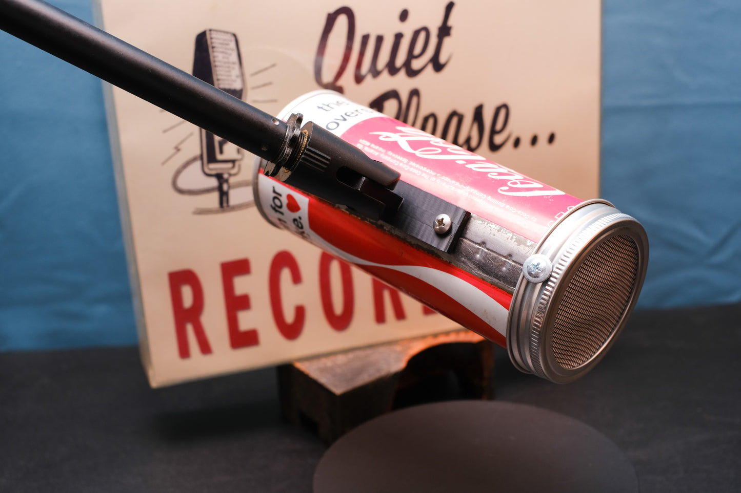 Lo Fi Soda Can Microphone - 1970s Tallboy Coca Cola