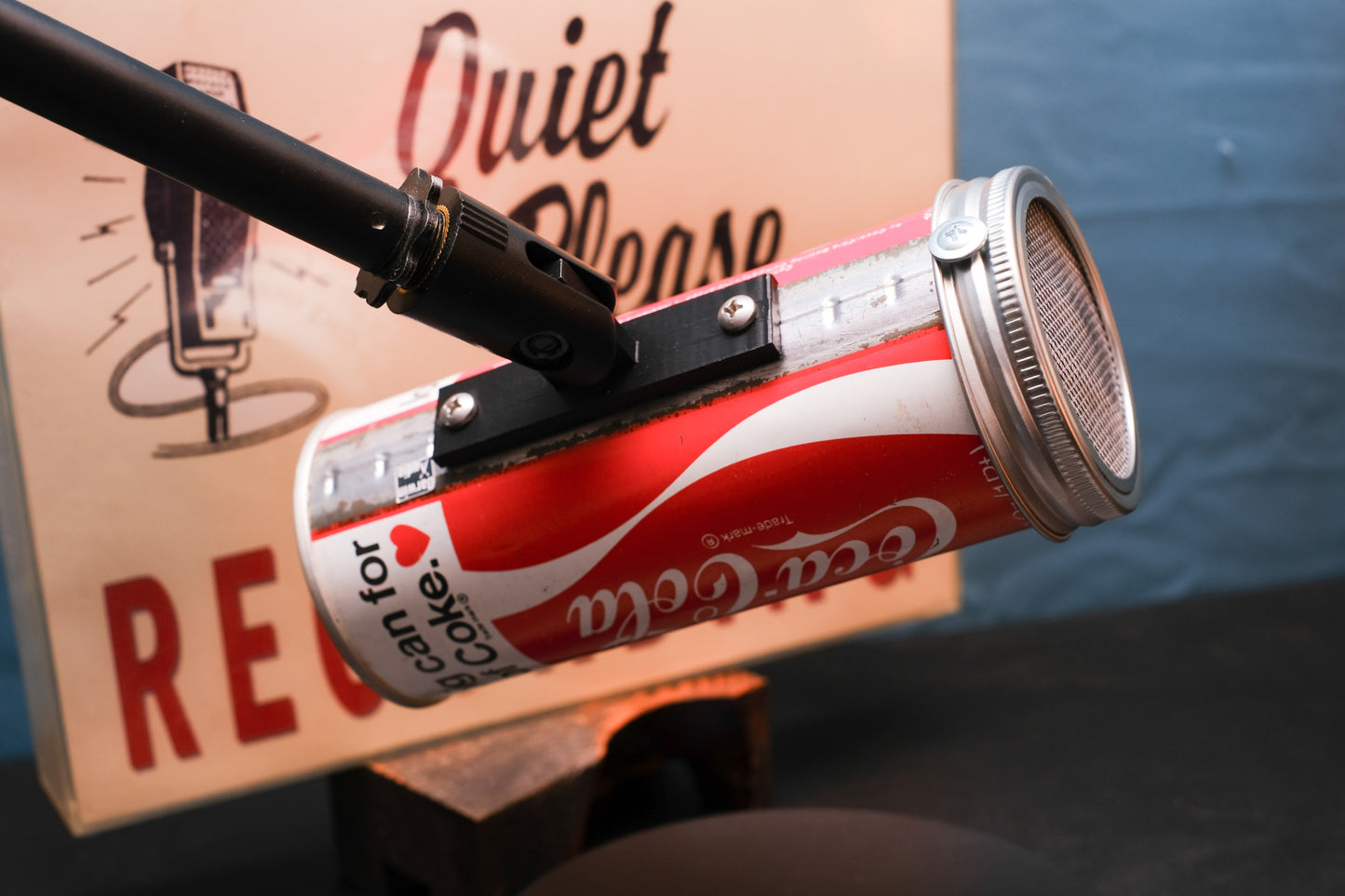Lo Fi Soda Can Microphone - 1970s Tallboy Coca Cola