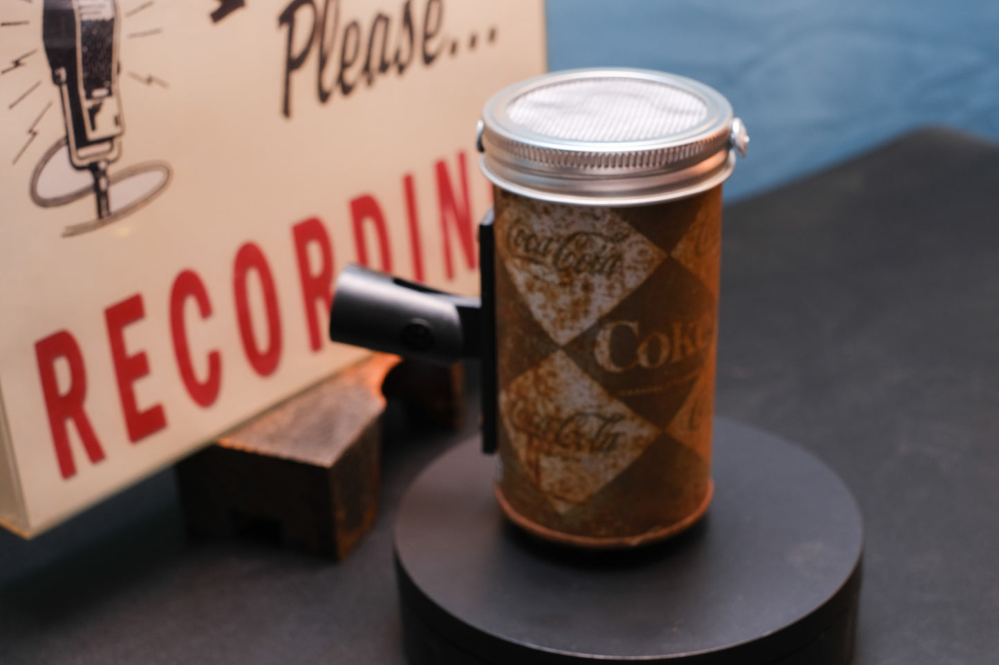Lo Fi Soda Can Microphone - 1960s Vintage Coca Cola
