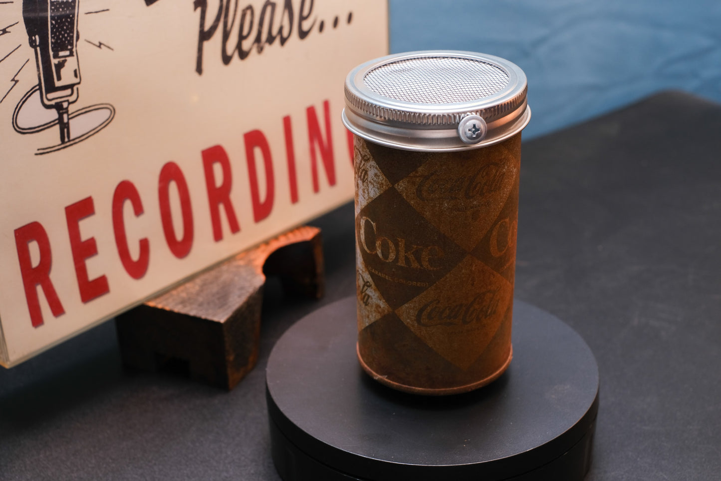Lo Fi Soda Can Microphone - 1960s Vintage Coca Cola