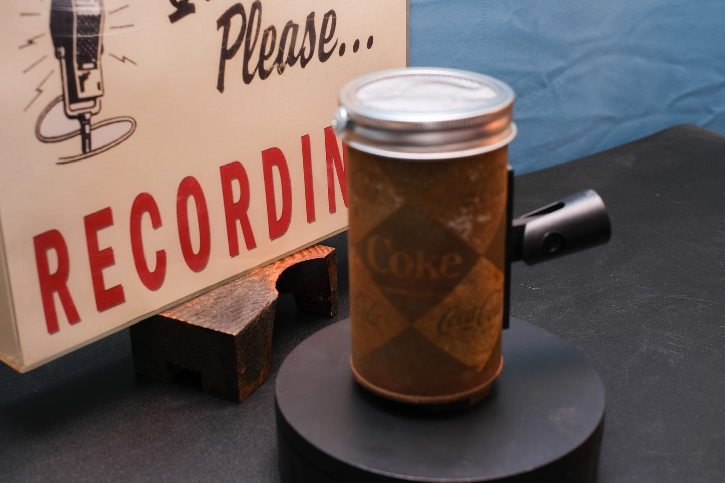 Lo Fi Soda Can Microphone - 1960s Vintage Coca Cola