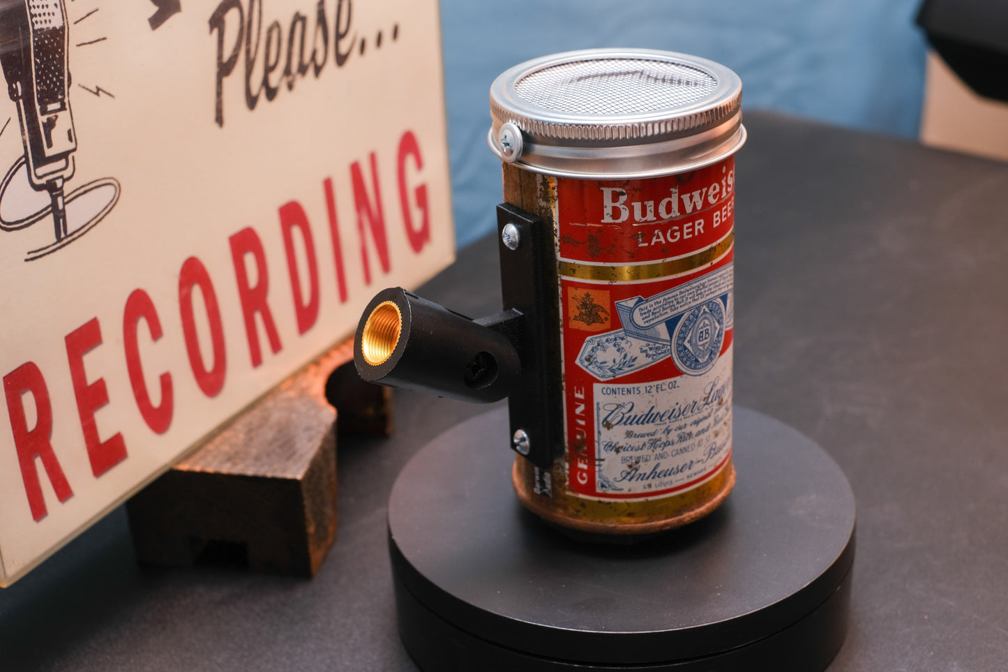 Lo Fi Beer Can Microphone - Classic Gold Budweiser