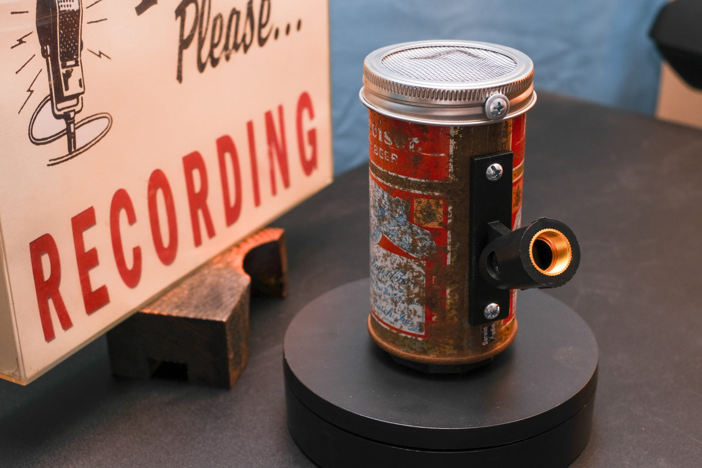 Lo Fi Beer Can Microphone - Classic Gold Budweiser