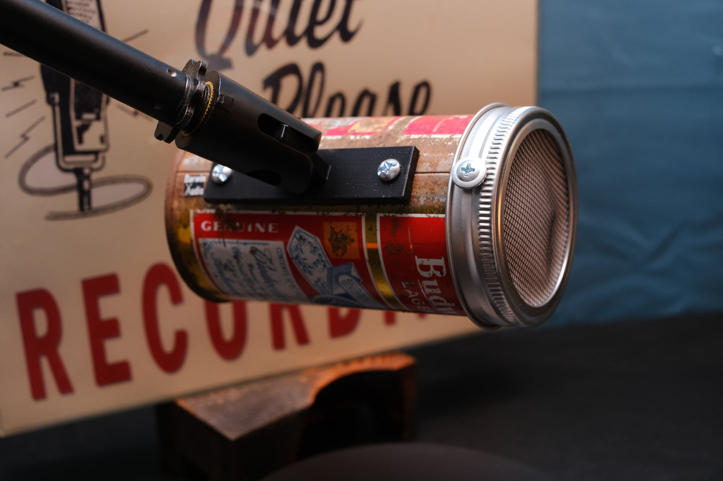 Lo Fi Beer Can Microphone - Classic Gold Budweiser