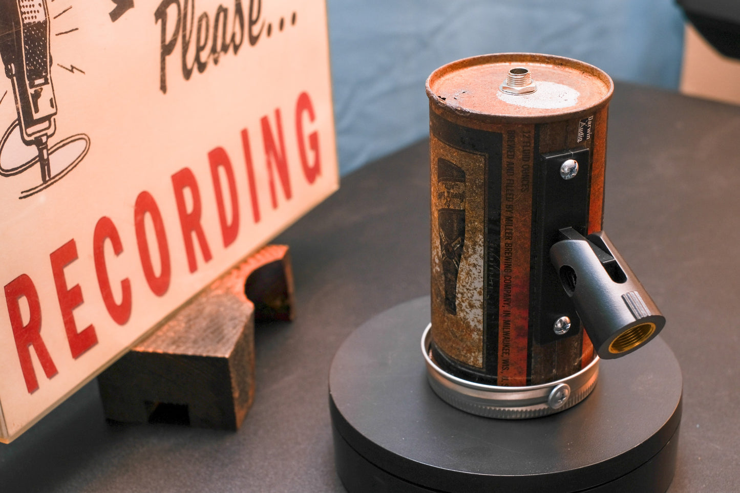 Lo Fi Beer Can Microphone - Vintage Miller High Life Moon Witch