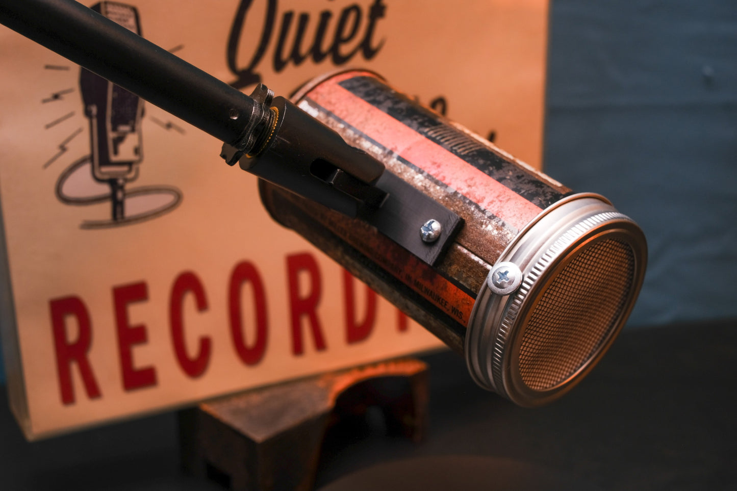 Lo Fi Beer Can Microphone - Vintage Miller High Life Moon Witch