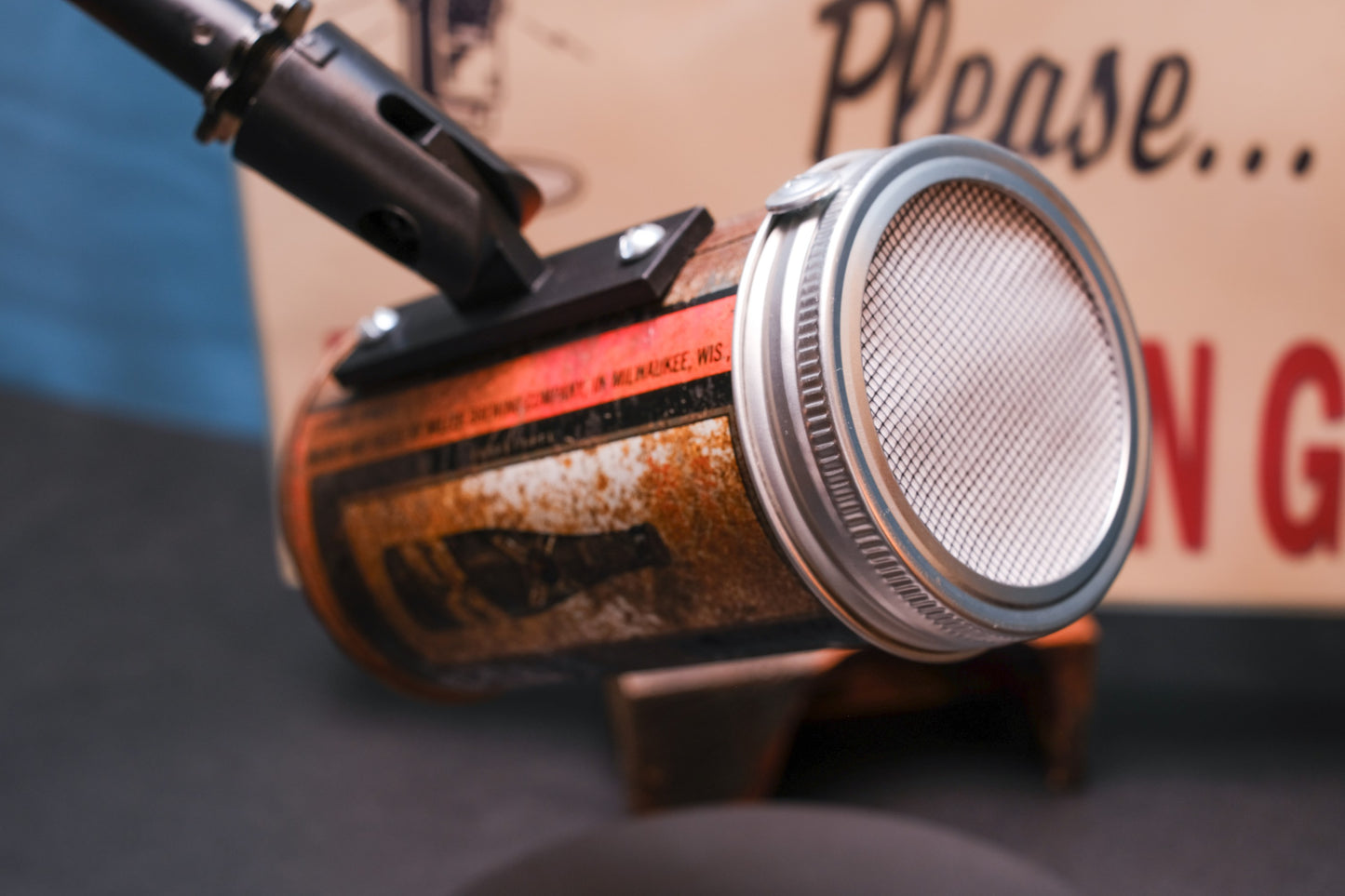 Lo Fi Beer Can Microphone - Vintage Miller High Life Moon Witch