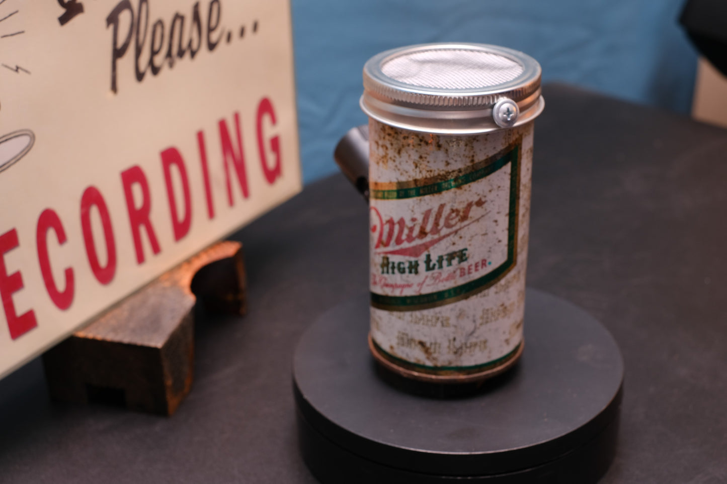 Lo Fi Beer Can Microphone - Vintage Miller High Life
