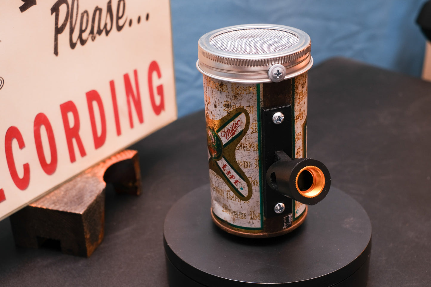Lo Fi Beer Can Microphone - Vintage Miller High Life