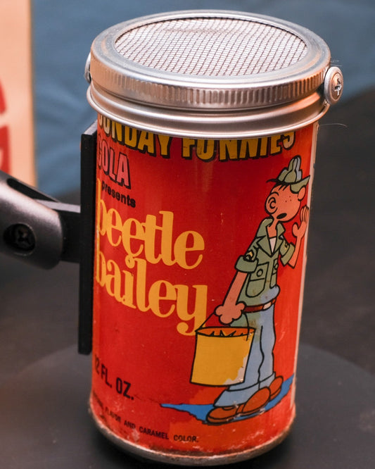 Lo Fi Soda Can Microphone - 1960s Smog Comic Can Beetle Bailey