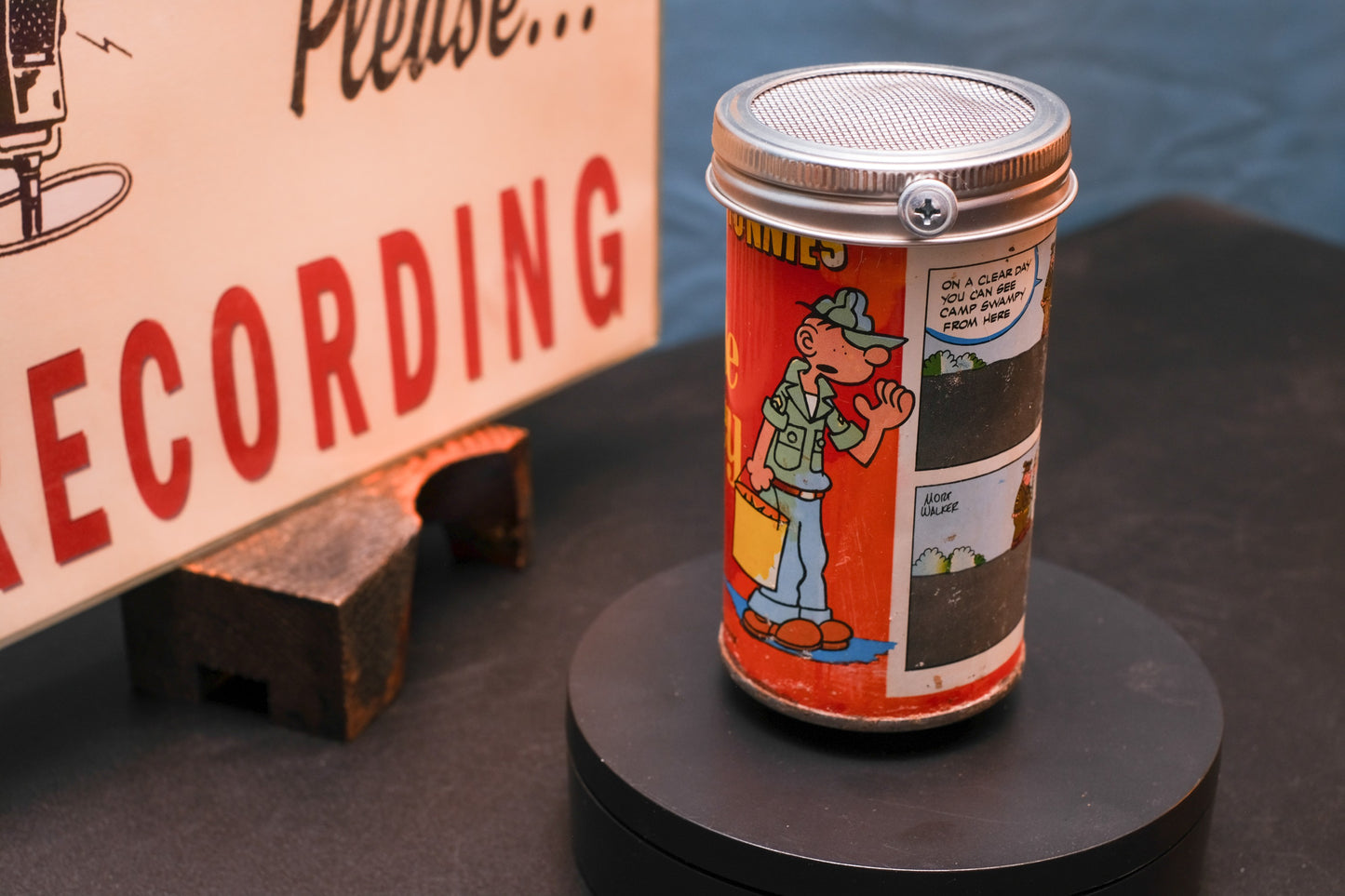 Lo Fi Soda Can Microphone - 1960s Smog Comic Can Beetle Bailey