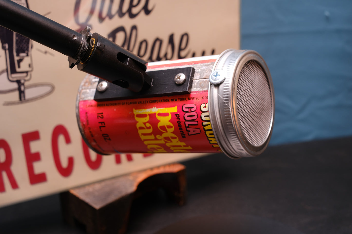 Lo Fi Soda Can Microphone - 1960s Smog Comic Can Beetle Bailey