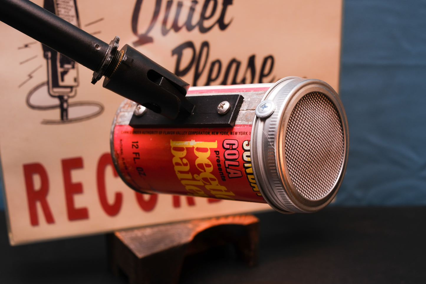 Lo Fi Soda Can Microphone - 1960s Smog Comic Can Beetle Bailey