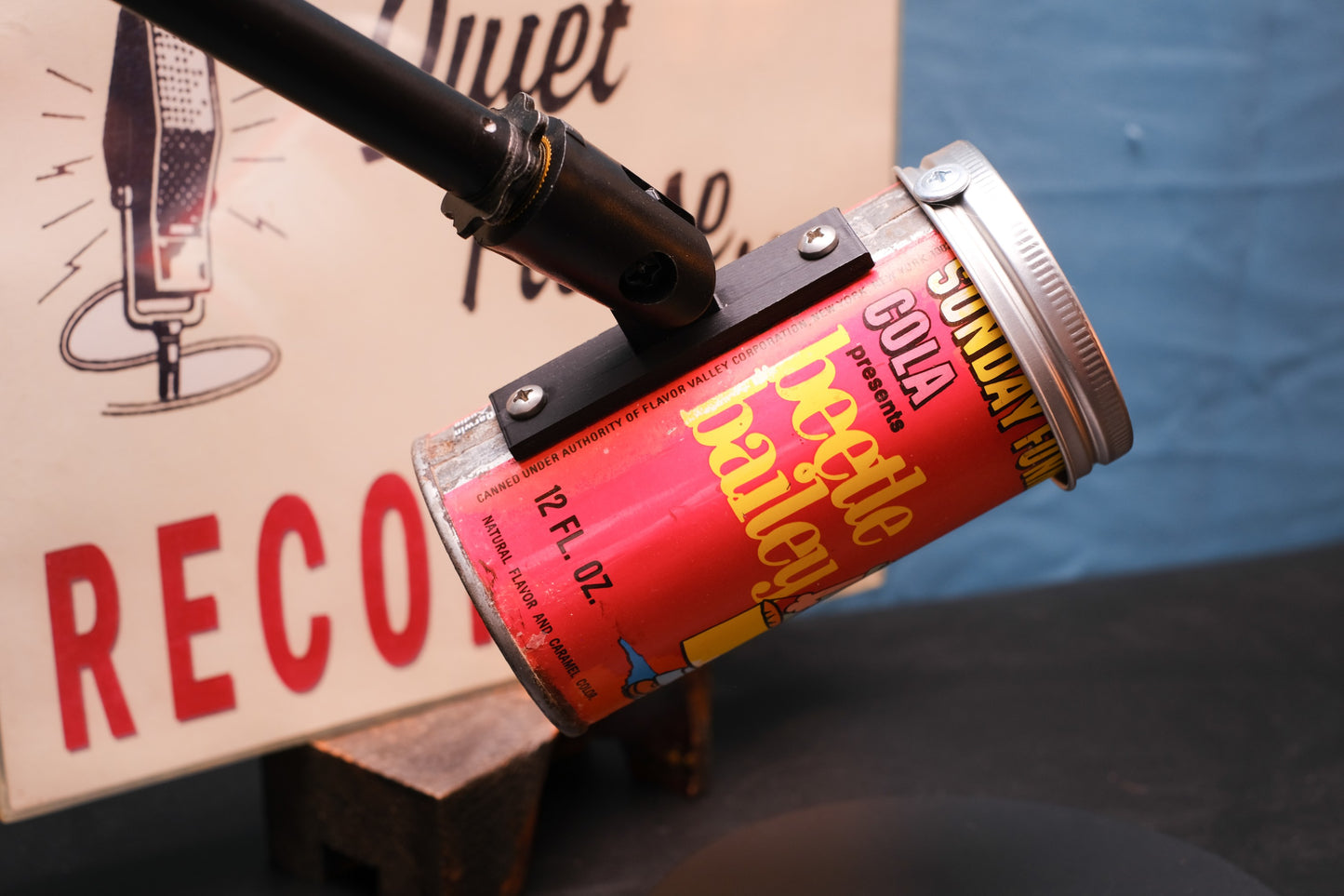 Lo Fi Soda Can Microphone - 1960s Smog Comic Can Beetle Bailey