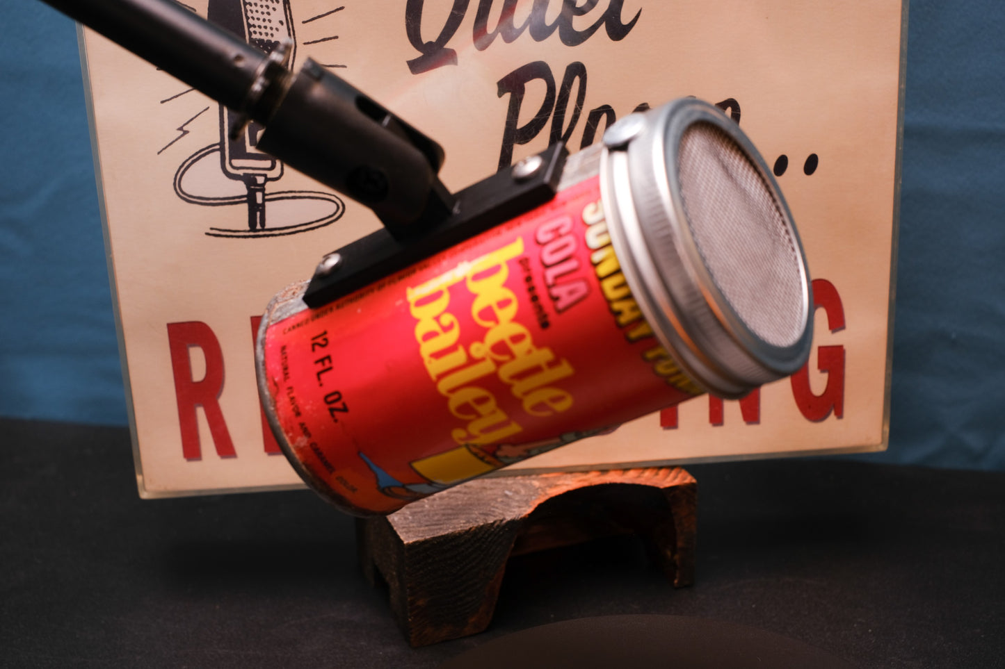 Lo Fi Soda Can Microphone - 1960s Smog Comic Can Beetle Bailey