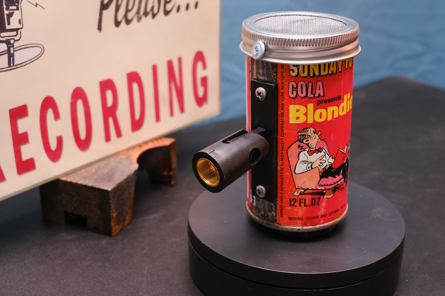 Lo Fi Soda Can Microphone - 1960s Comic Can Blondie