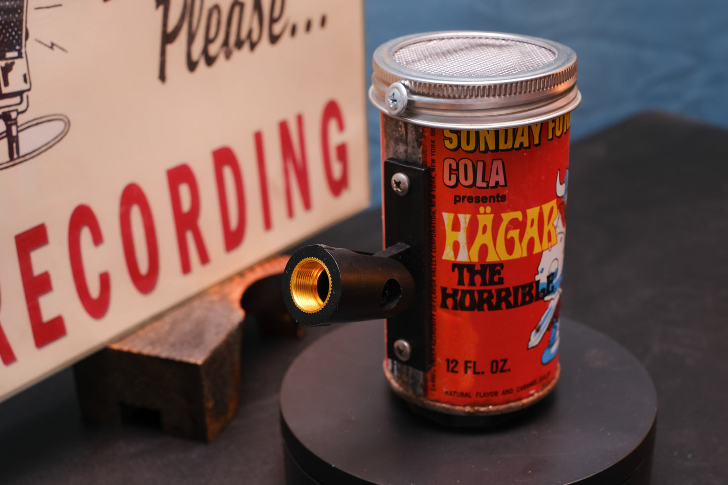 Lo Fi Soda Can Microphone - 1960s Comic Can Hagar