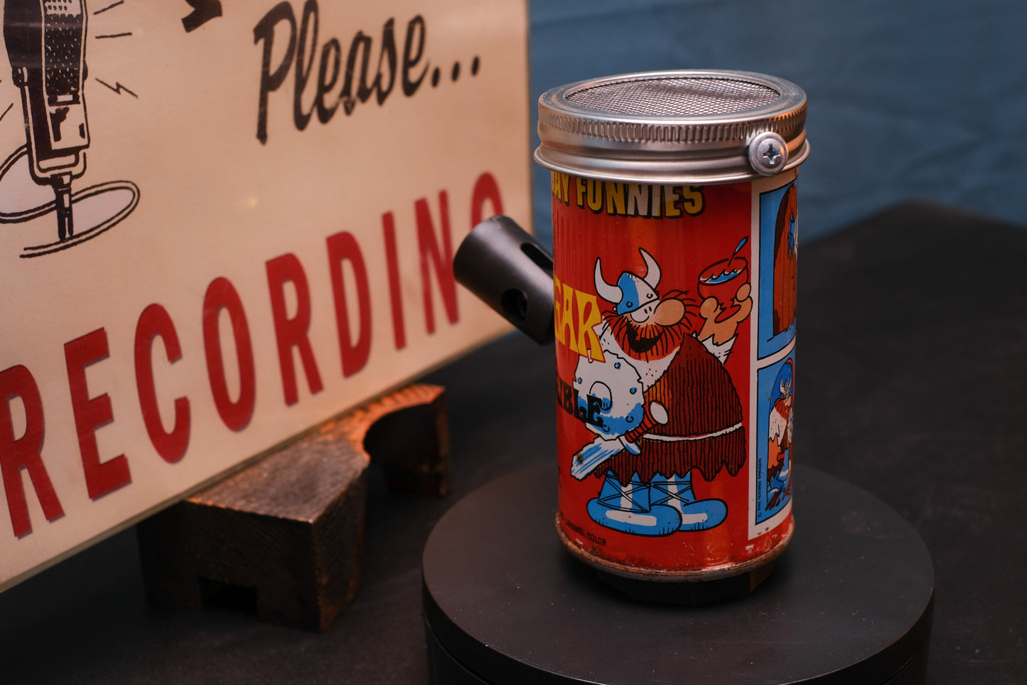 Lo Fi Soda Can Microphone - 1960s Comic Can Hagar