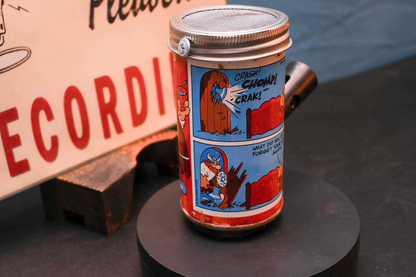 Lo Fi Soda Can Microphone - 1960s Comic Can Hagar