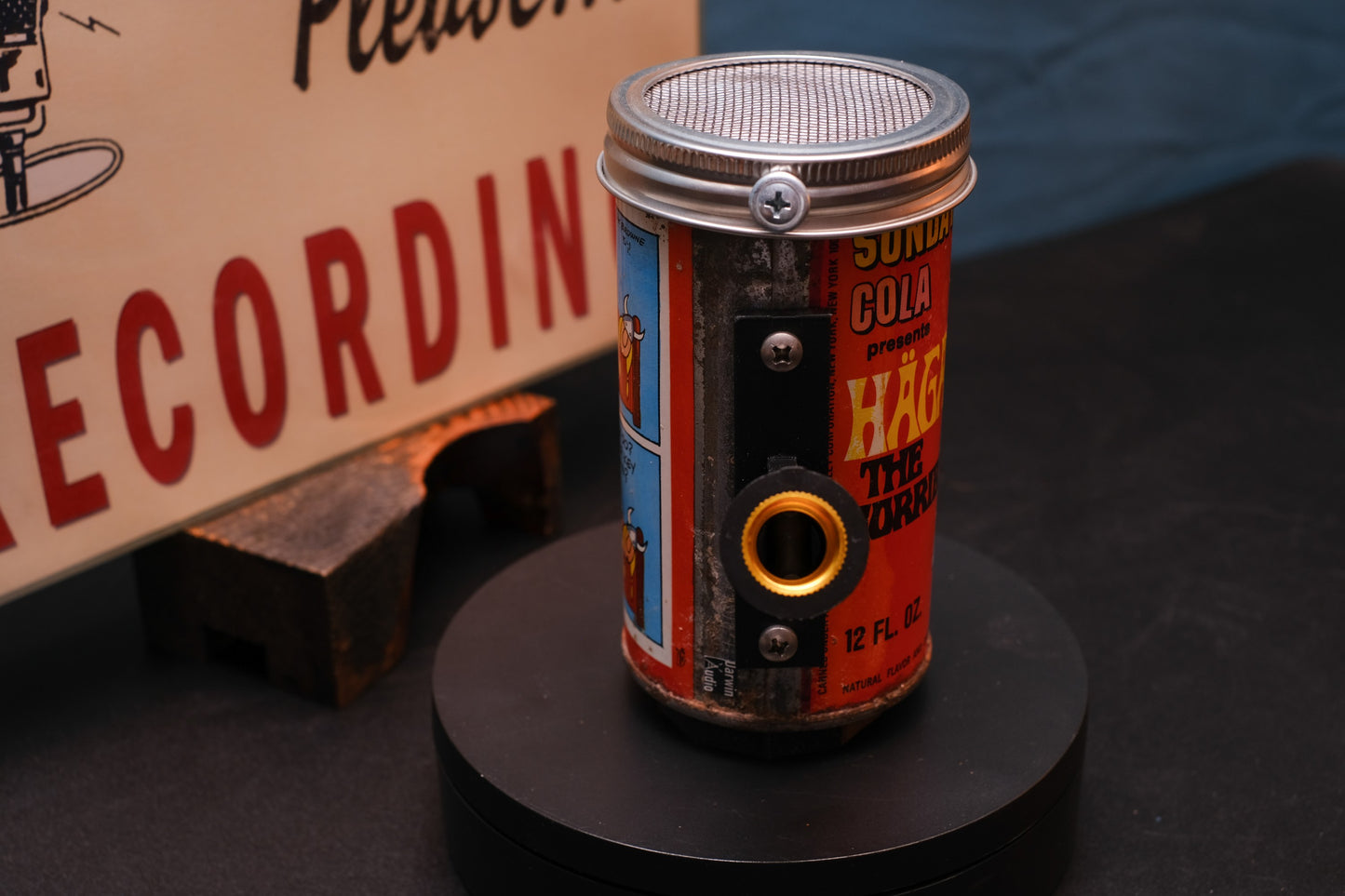 Lo Fi Soda Can Microphone - 1960s Comic Can Hagar