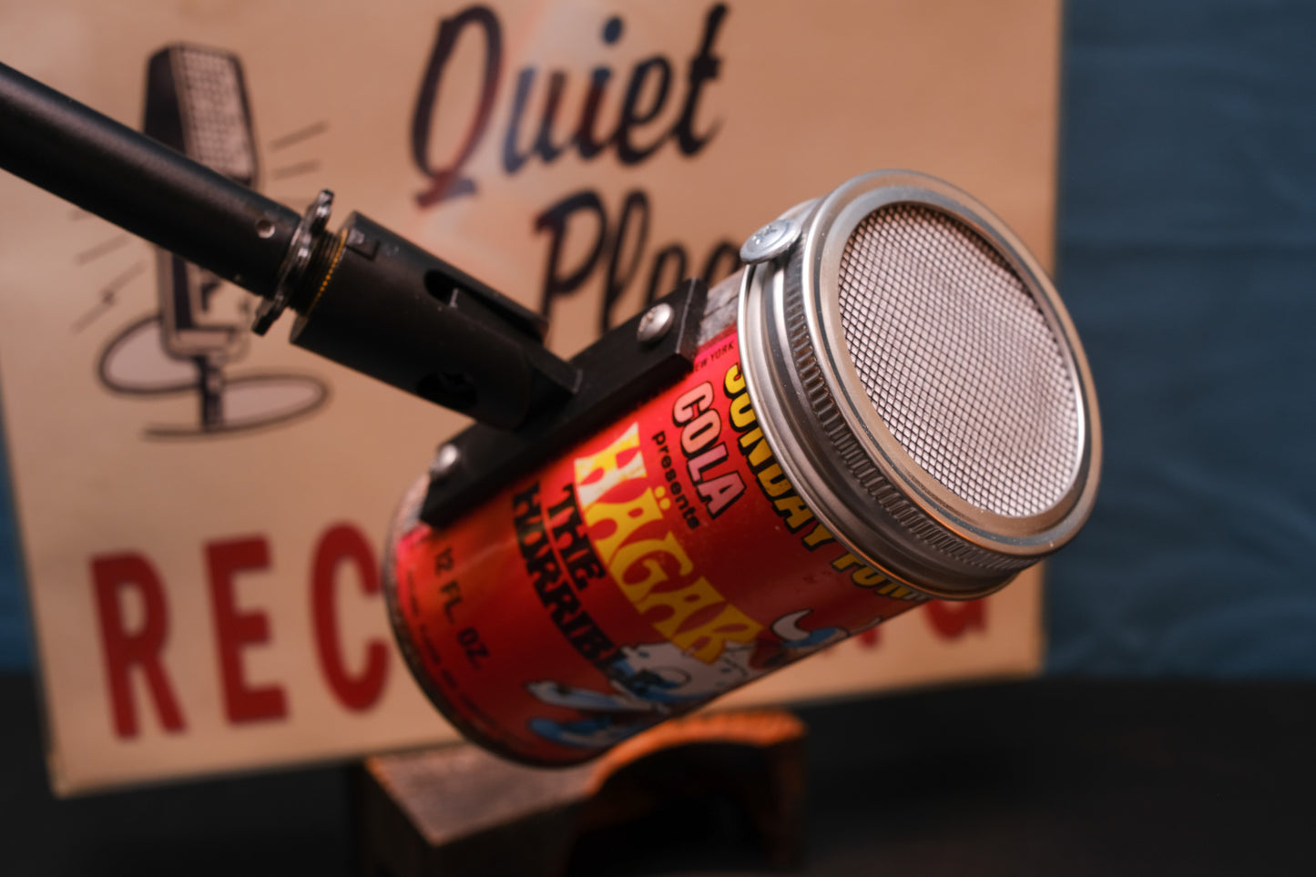 Lo Fi Soda Can Microphone - 1960s Comic Can Hagar