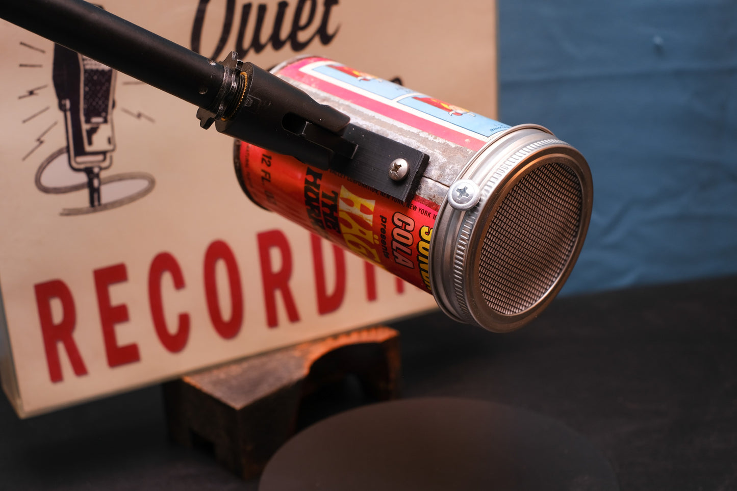 Lo Fi Soda Can Microphone - 1960s Comic Can Hagar