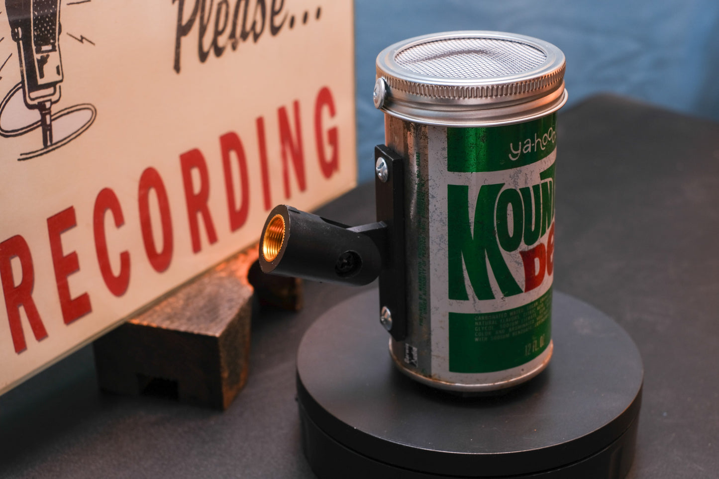 Lo Fi Soda Can Microphone - 1960s Yahoo Mountain Dew