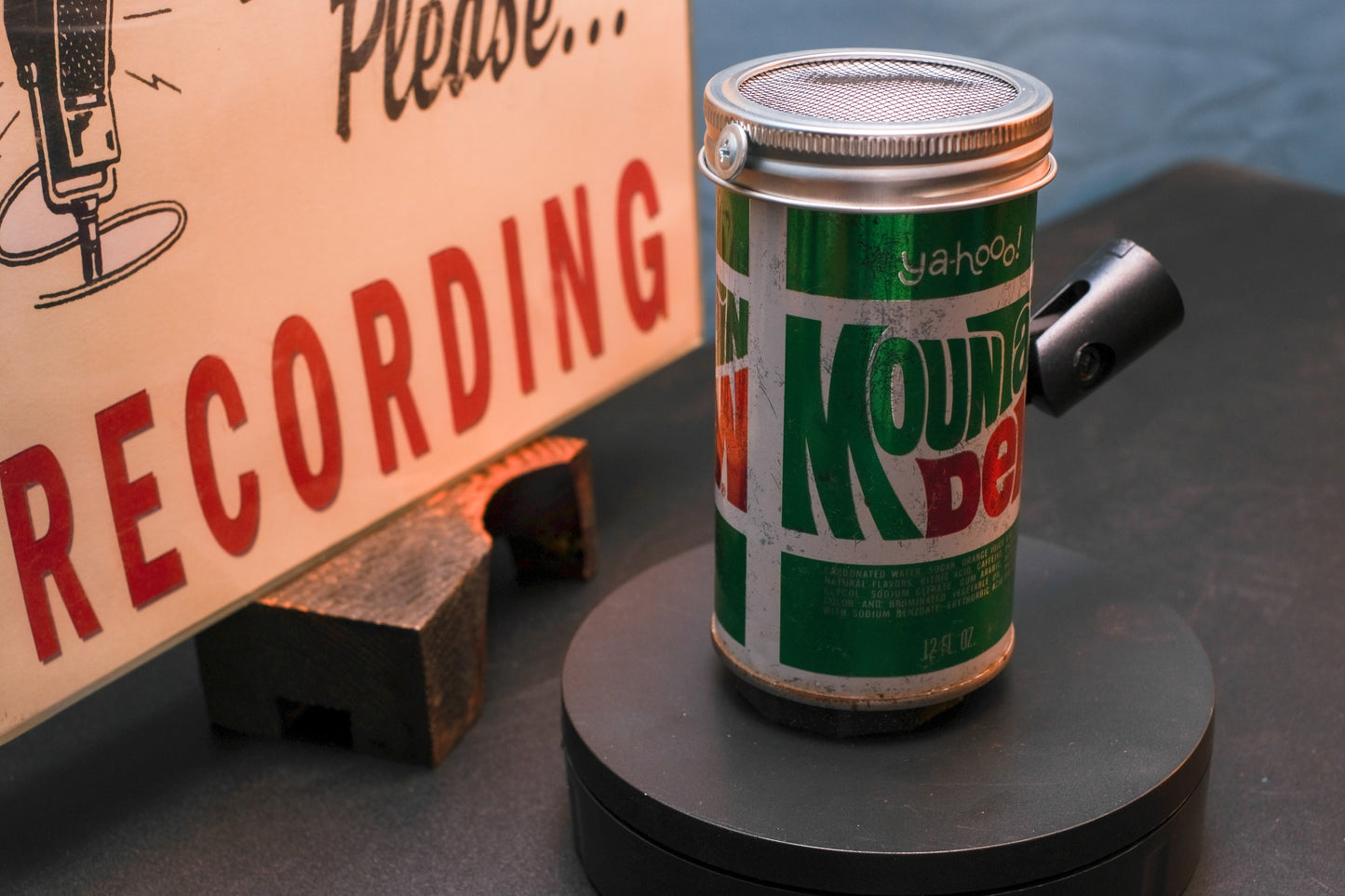 Lo Fi Soda Can Microphone - 1960s Yahoo Mountain Dew