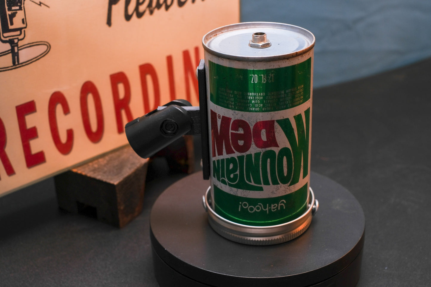 Lo Fi Soda Can Microphone - 1960s Yahoo Mountain Dew