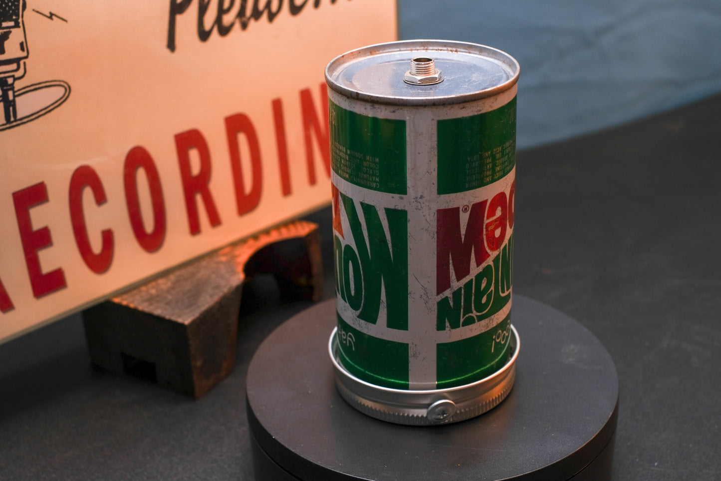 Lo Fi Soda Can Microphone - 1960s Yahoo Mountain Dew