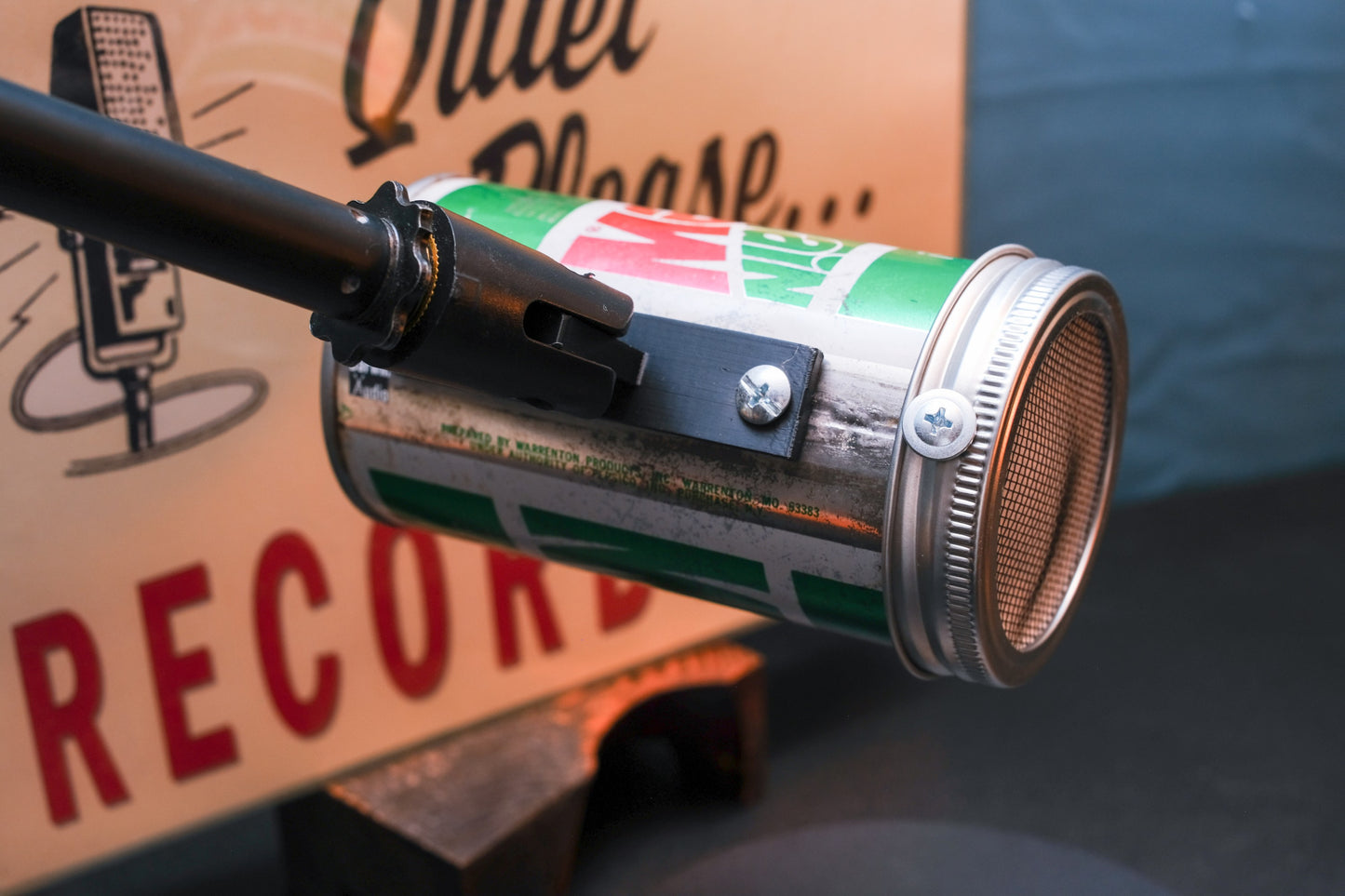Lo Fi Soda Can Microphone - 1960s Yahoo Mountain Dew