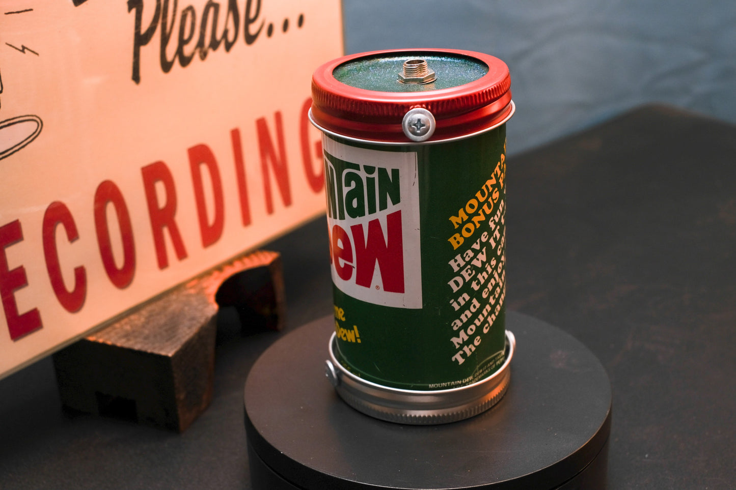 Lo Fi Soda Can Microphone - 1970s Rare T-Shirt Giveaway Mountain Dew