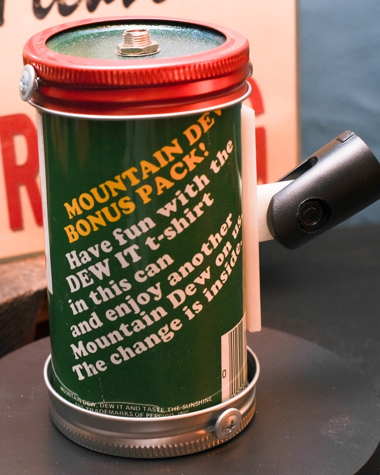 Lo Fi Soda Can Microphone - 1970s Rare T-Shirt Giveaway Mountain Dew
