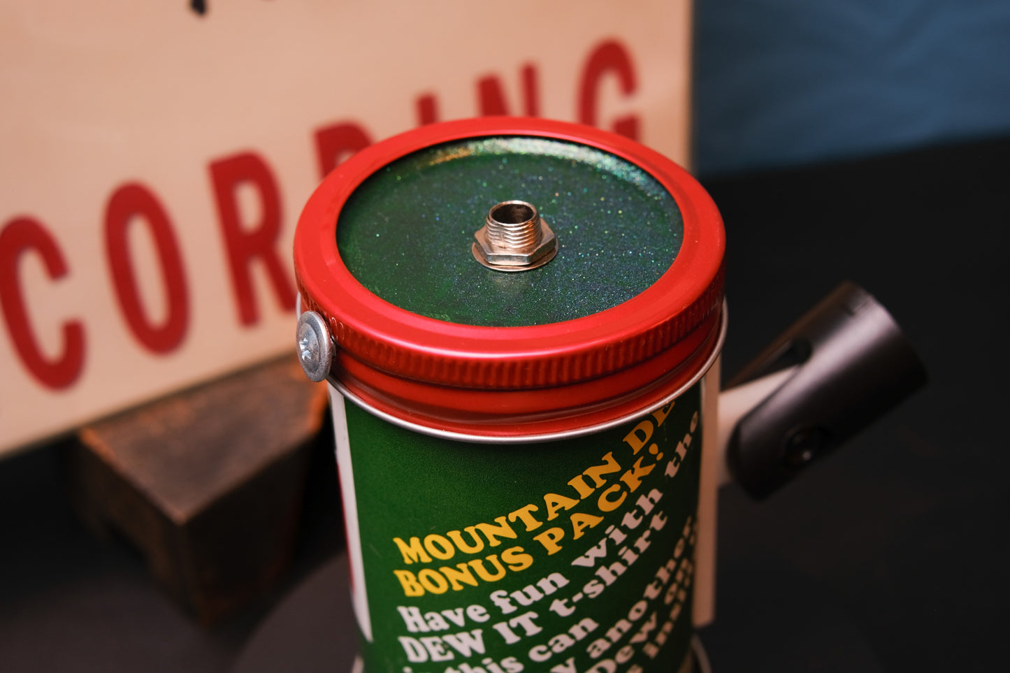 Lo Fi Soda Can Microphone - 1970s Rare T-Shirt Giveaway Mountain Dew