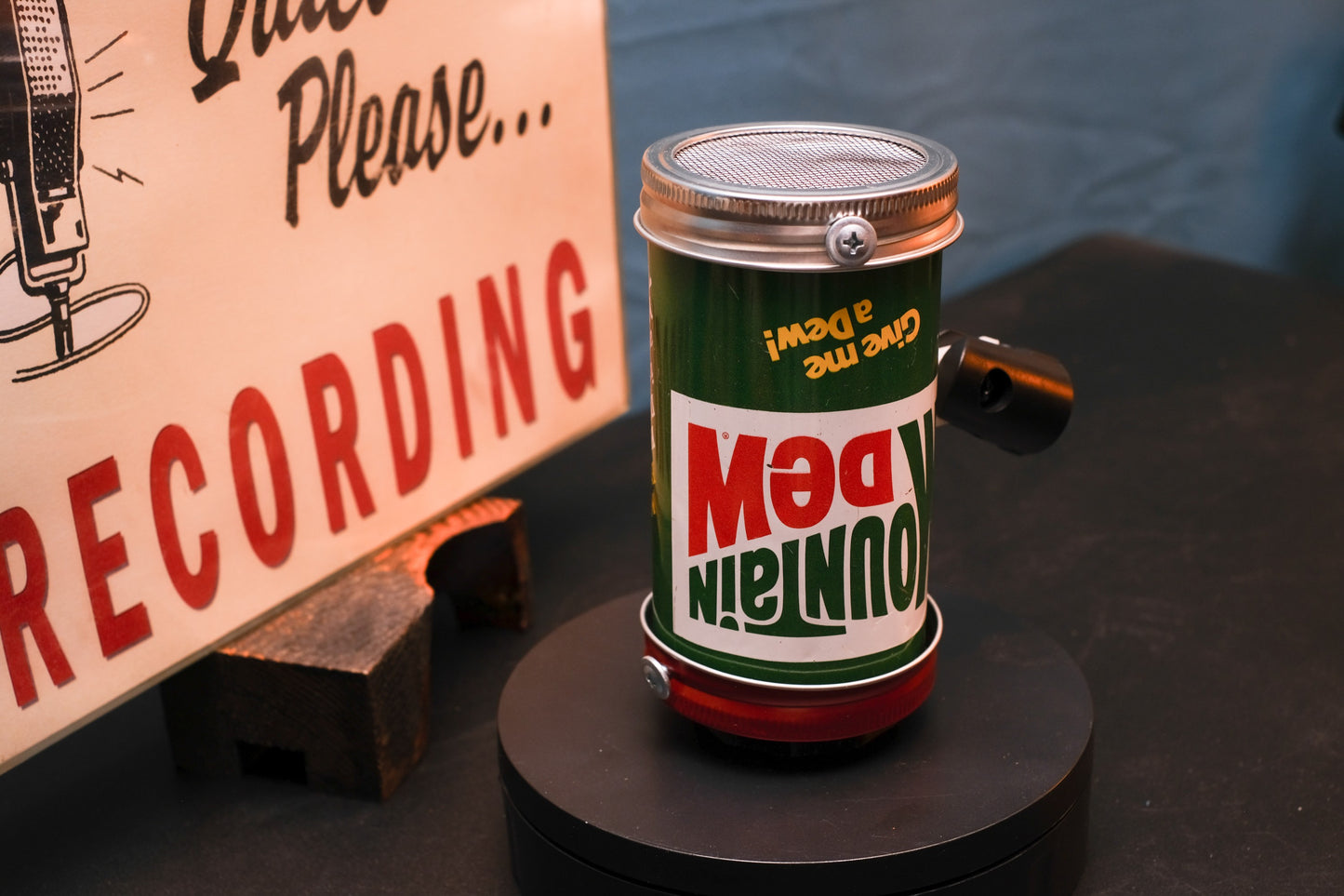 Lo Fi Soda Can Microphone - 1970s Rare T-Shirt Giveaway Mountain Dew