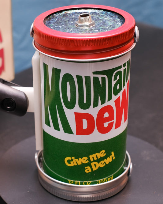 Lo Fi Soda Can Microphone - 1970s Rare T-Shirt Contest Mountain Dew