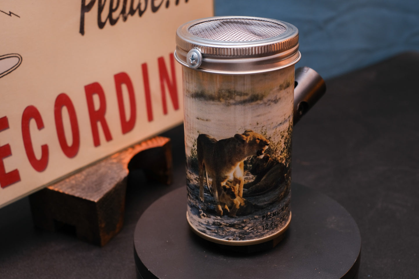 Lo Fi Beer Can Microphone - Safari Lions