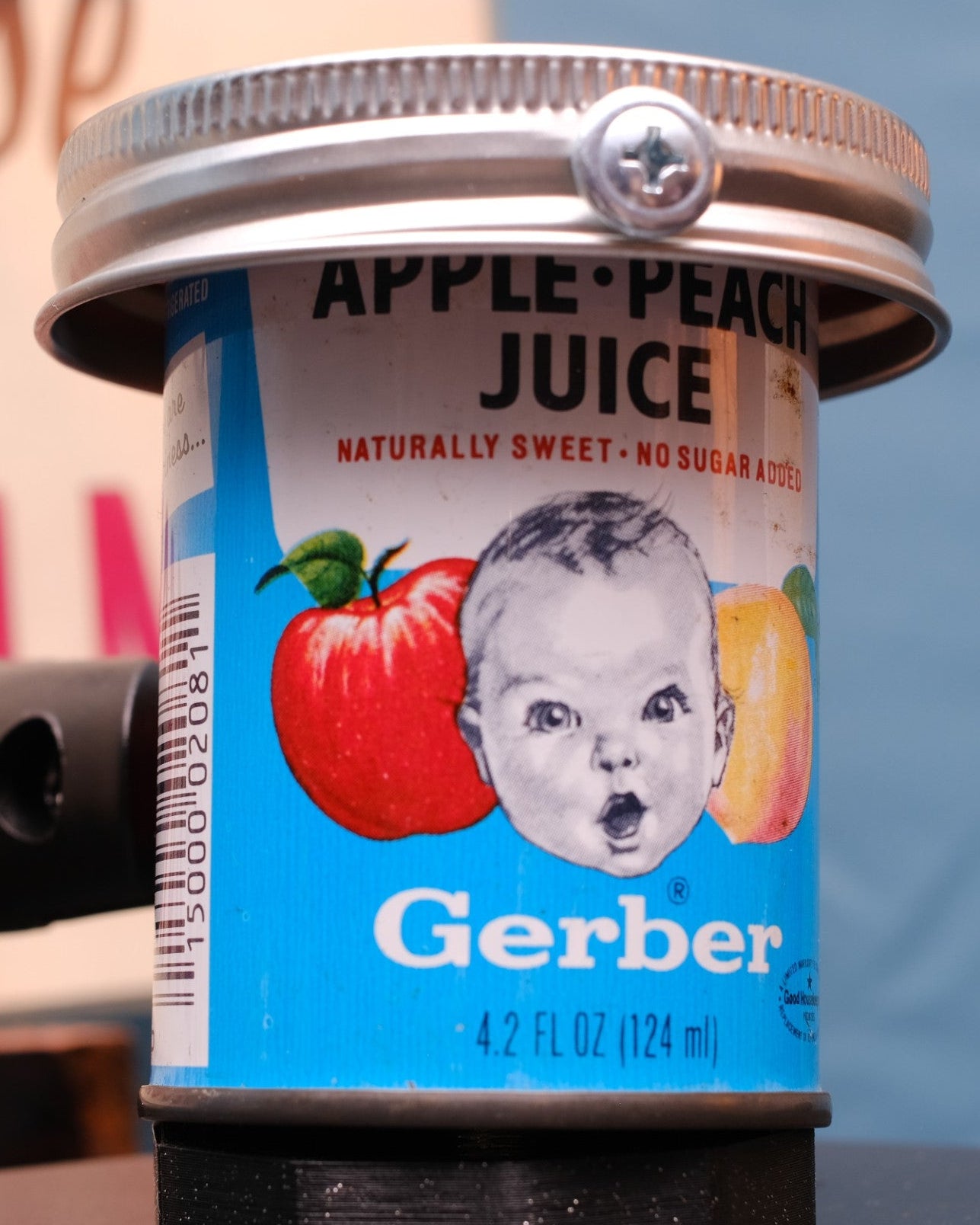 Lo Fi Can Microphone - 1970s Apple Peach Gerber Baby Juice