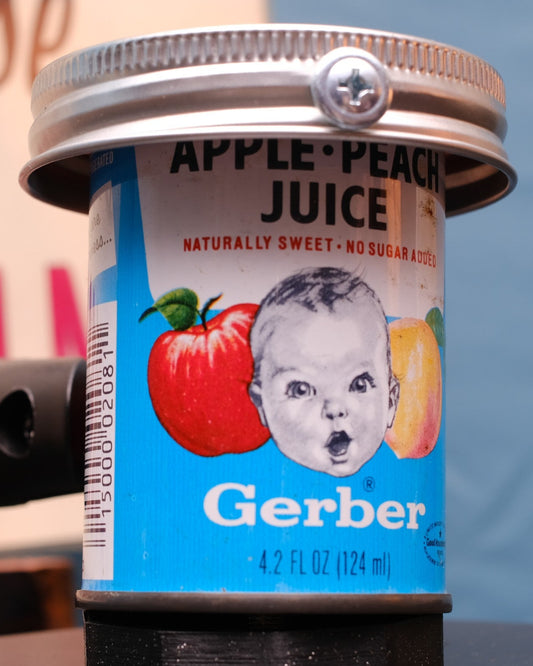 Lo Fi Can Microphone - 1970s Apple Peach Gerber Baby Juice