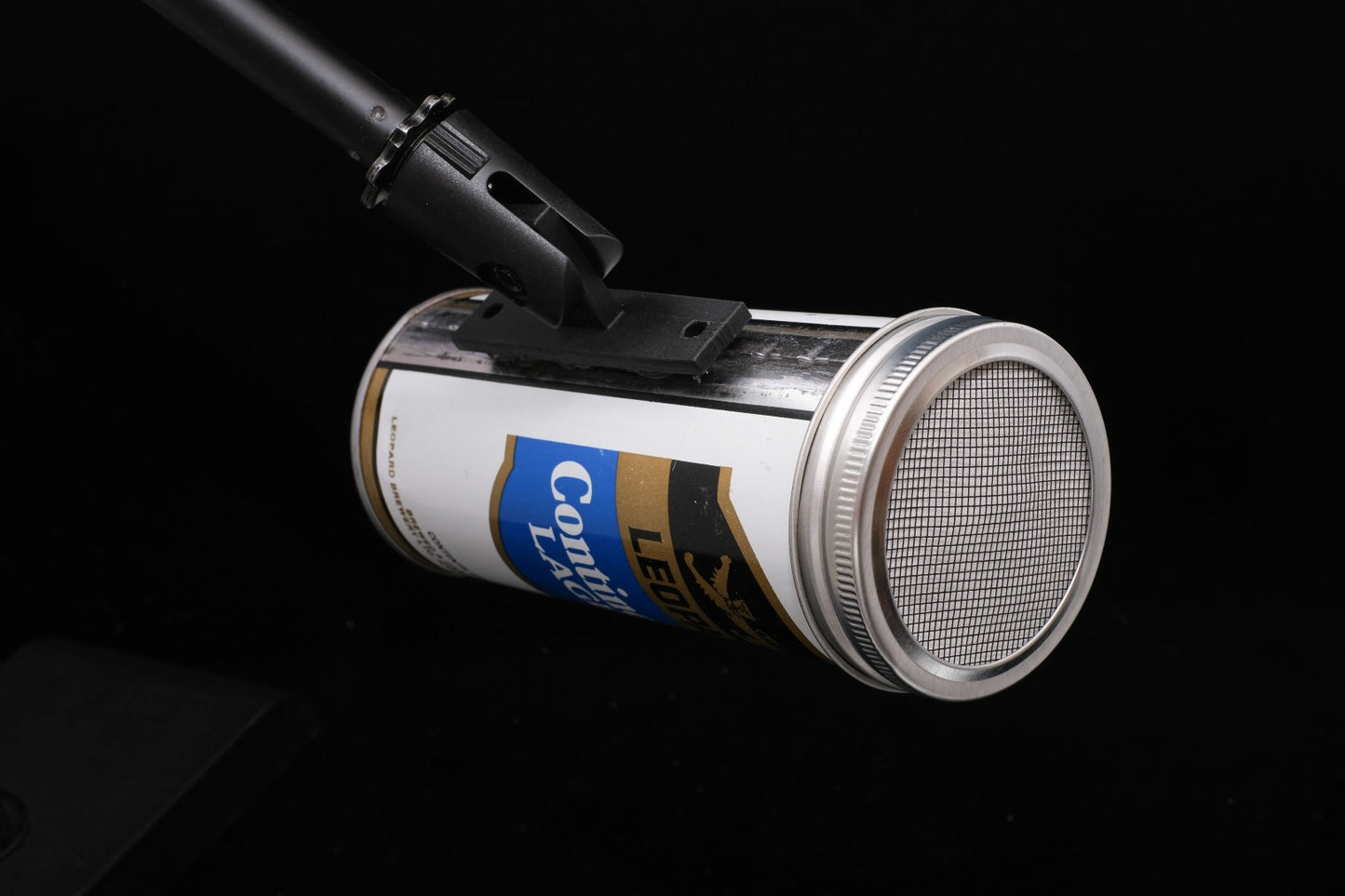 Lo Fi Beer Can Microphone - Leopard Continental Tallboy
