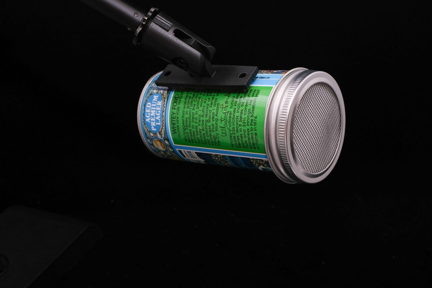 Lo Fi Beer Can Microphone - Whitey Ford NY Yankees