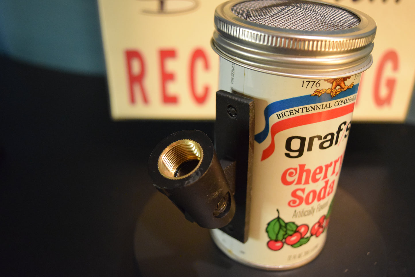 Lo Fi Soda Can Microphone - Graf's Cherry Soda, Benjamin Franklin